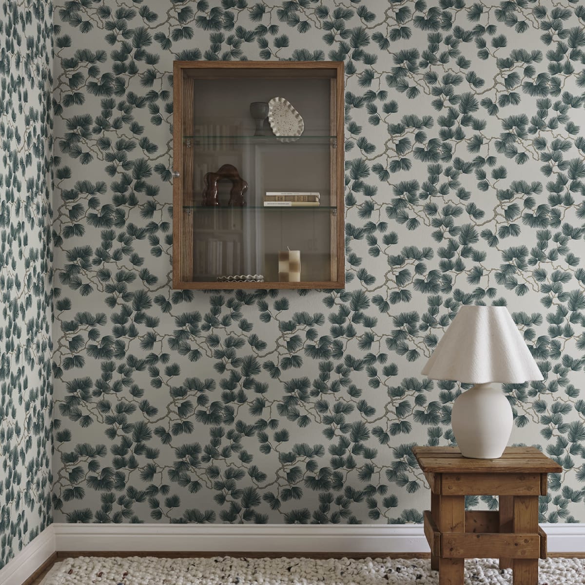 Pine Wallpaper - Green - Sandberg - 804-78 - Premier Wallcovering