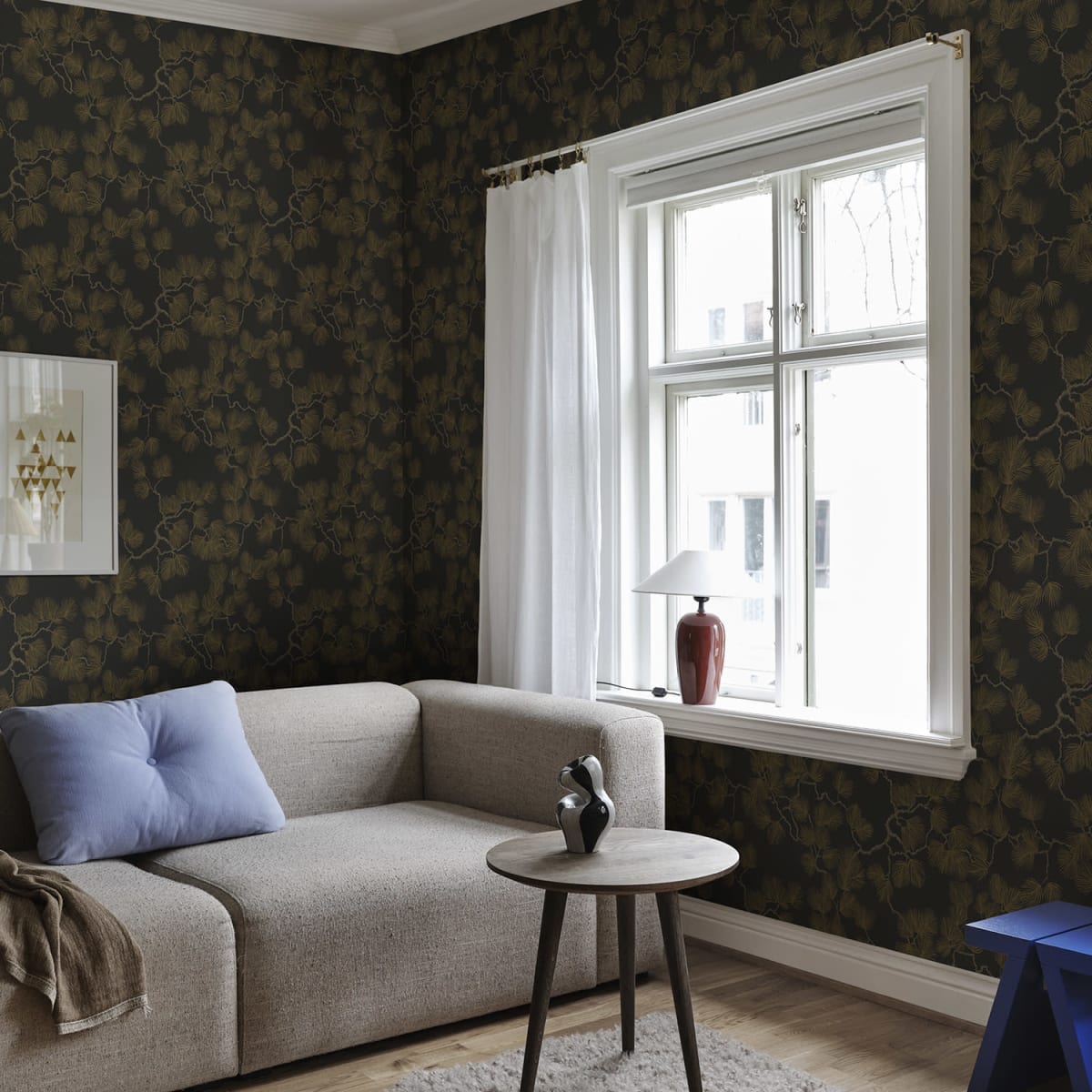 Pine Wallpaper - Black - Sandberg - 804-99 - Premier Wallcovering