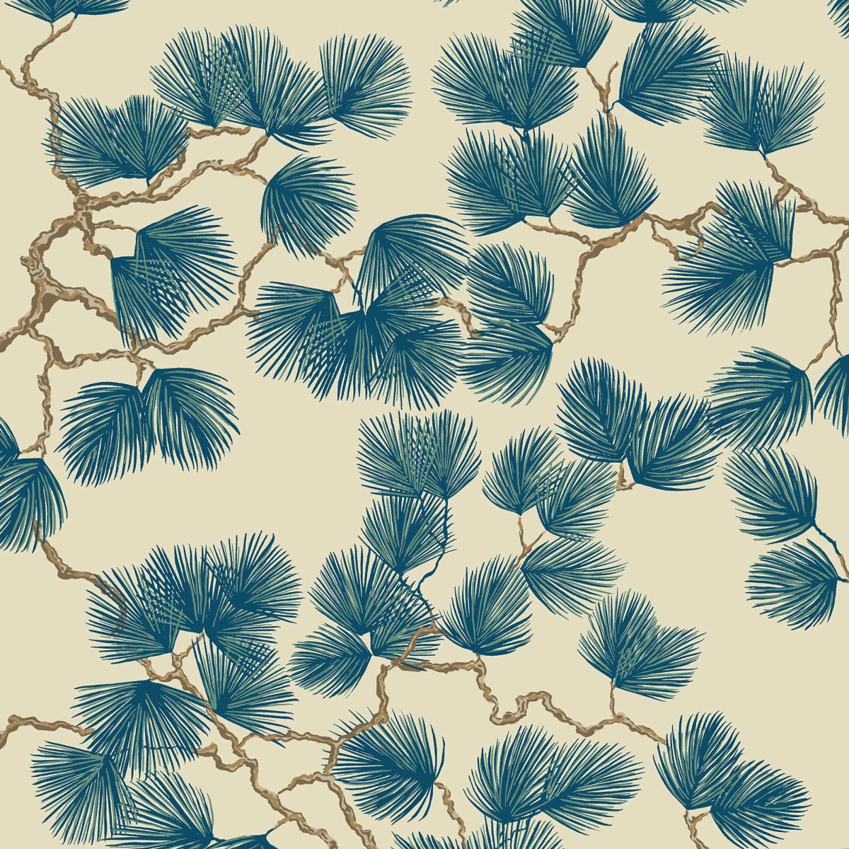Pine Wallpaper - Blue - Sandberg - S10327 - Premier Wallcovering