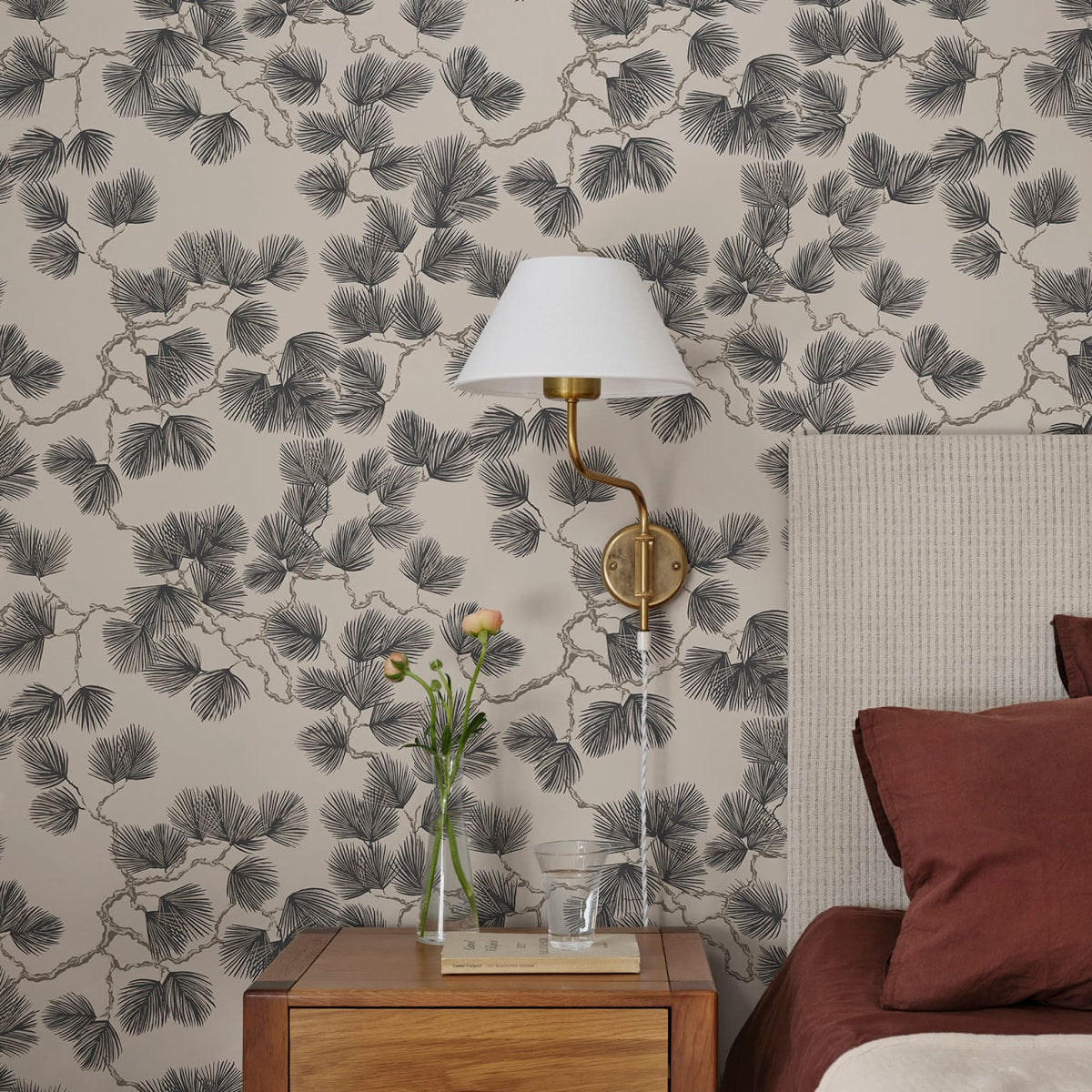 Pine Wallpaper - Brown - Sandberg - S10325 - Premier Wallcovering