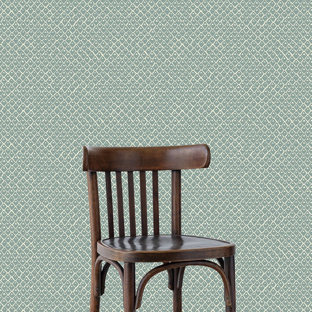 Pineapple Squares Wallpaper - Osney Blue - Salt Ridge - Josephine Munsey - PIN-006-035 - Premier Wallcovering