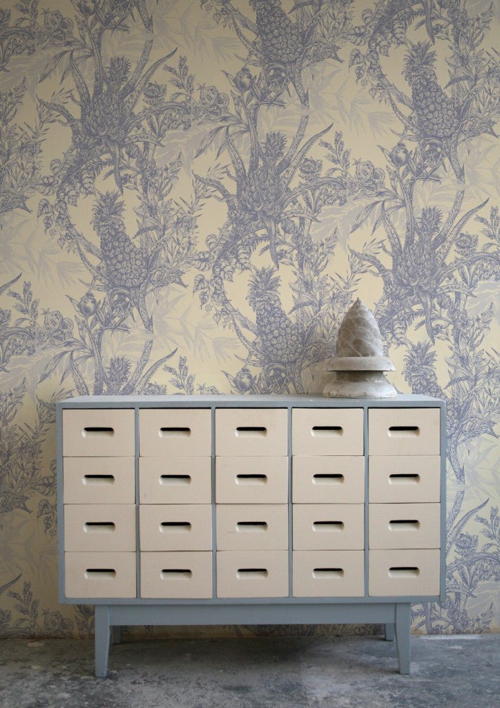 Pineapple Wallpaper - Greys on Cream - Timorous Beasties - HS/PINE/4004/01 - Premier Wallcovering