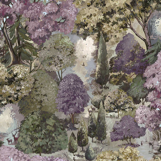 Pinecrest Wallpaper - Mulberry / Green - Holden Décor - 91950 - Premier Wallcovering