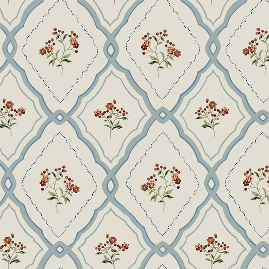 Pinford Trellis Wallpaper - Pale Seaspray Blue - Laura Ashley - 121066 - Premier Wallcovering