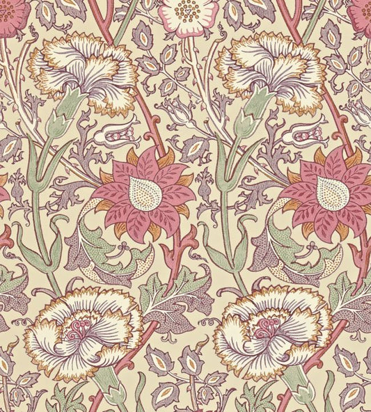 Pink & Rose Wallpaper - Manilla/White - 212566 - Morris & Co - Premier Wallcovering