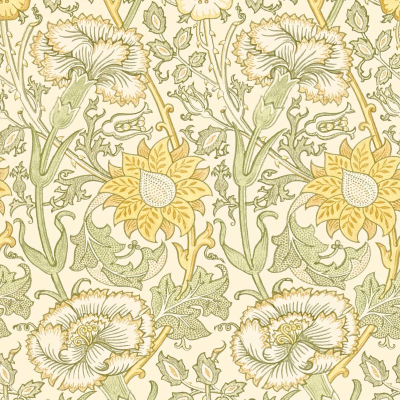 Pink & Rose Wallpaper - Cowslip/Fennel - 212569 - Morris & Co - Premier Wallcovering