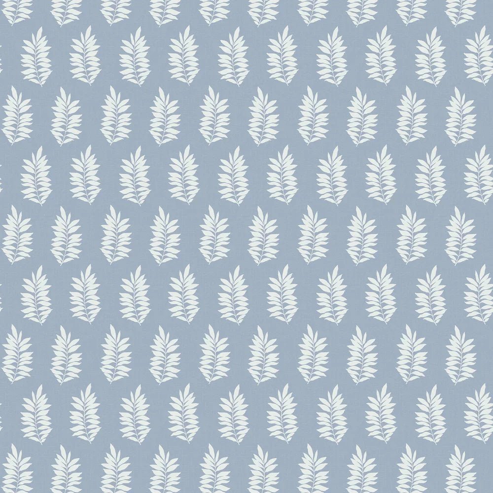 Pinnate Leaf Silhouette Wallpaper - Blue Mist - NextWall - NW57202 - Premier Wallcovering