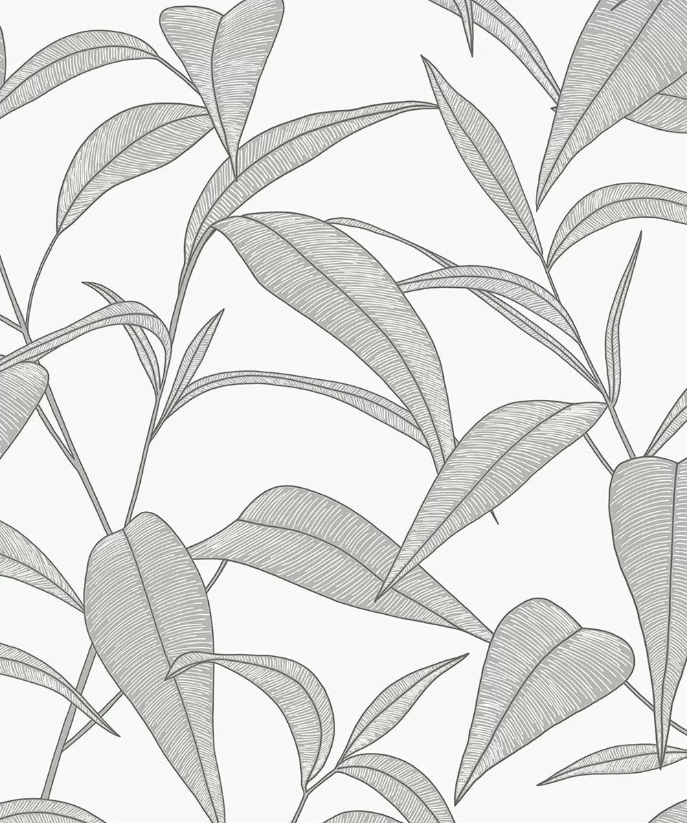 Pinstripe Leaf Trail Wallpaper - Greystone - NextWall - NW51808 - Premier Wallcovering
