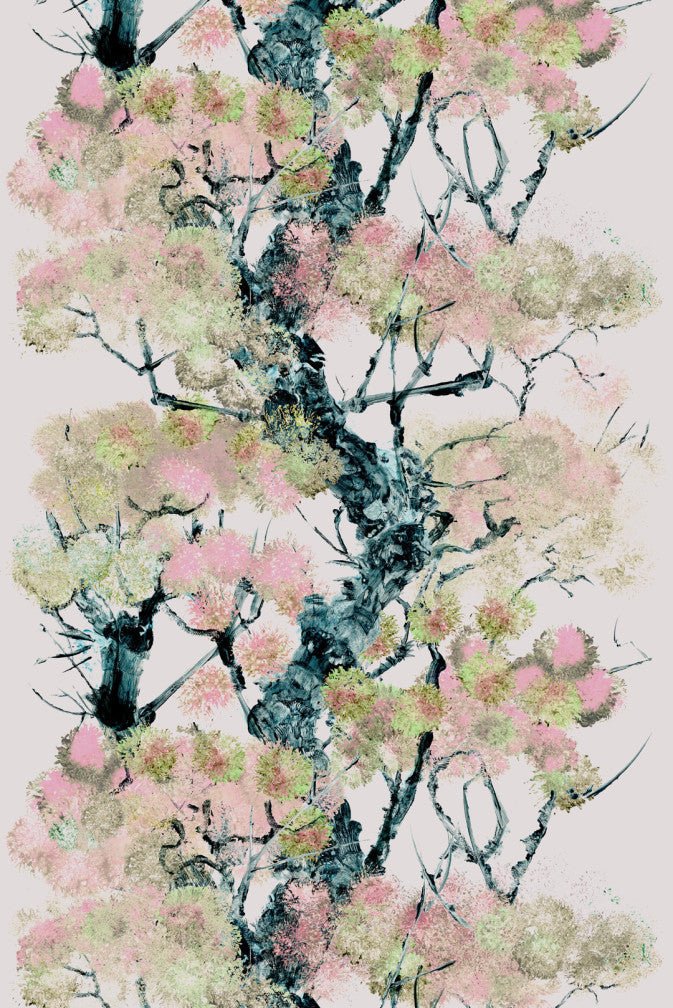 Pinyin Tree Superwide Wallpaper - Pink - Timorous Beasties - DWN/PIN/OBRN/01 - Premier Wallcovering
