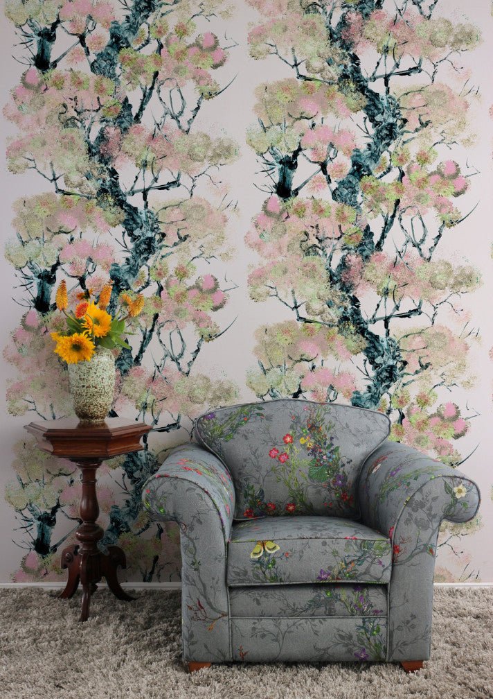 Pinyin Tree Superwide Wallpaper - Pink - Timorous Beasties - DWN/PIN/OBRN/01 - Premier Wallcovering
