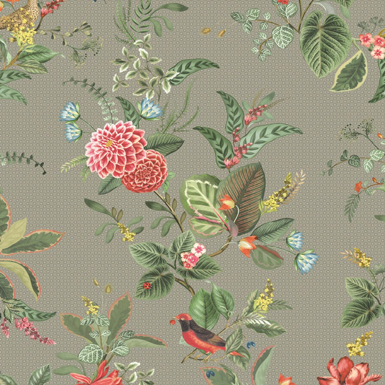Pip Studio 5 Floris Wallpaper - Khaki - Eijffinger - 300113 - Premier Wallcovering