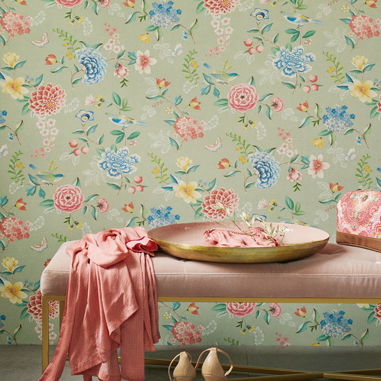 Pip Studio 5 Good Evening Wallpaper - Green - Eijffinger - 300103 - Premier Wallcovering