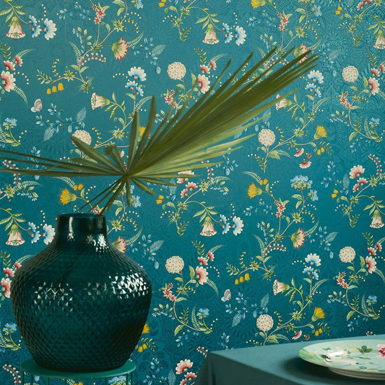 Pip Studio 5 La Majorelle Wallpaper - Petrol - Eijffinger - 300125 - Premier Wallcovering
