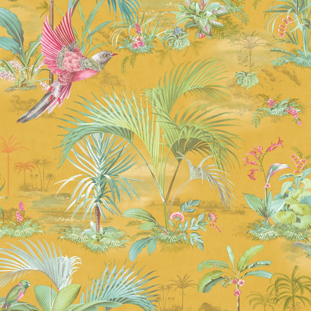 Pip Studio 5 Palm Scene Wallpaper - Yellow - Eijffinger - 300143 - Premier Wallcovering