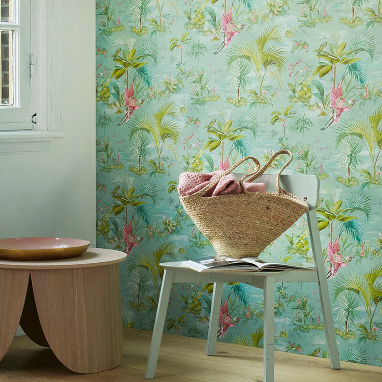 Pip Studio 5 Palm Scene Wallpaper - White - Eijffinger - 300140 - Premier Wallcovering