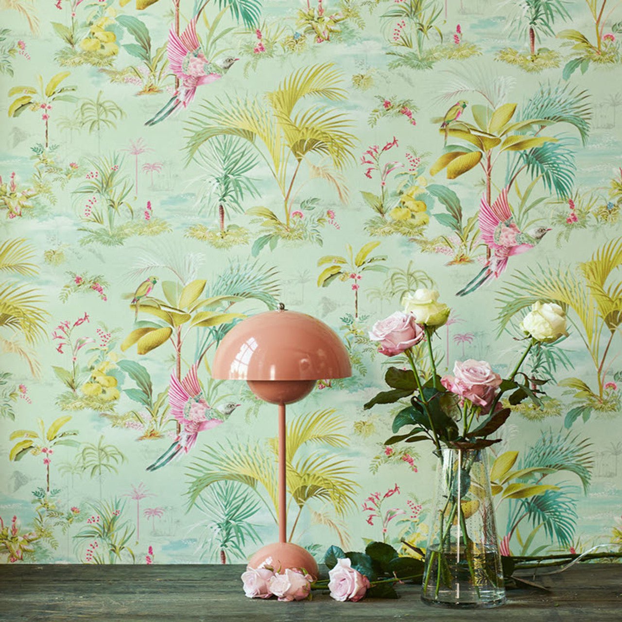 Pip Studio 5 Palm Scene Wallpaper - Green - Eijffinger - 300144 - Premier Wallcovering