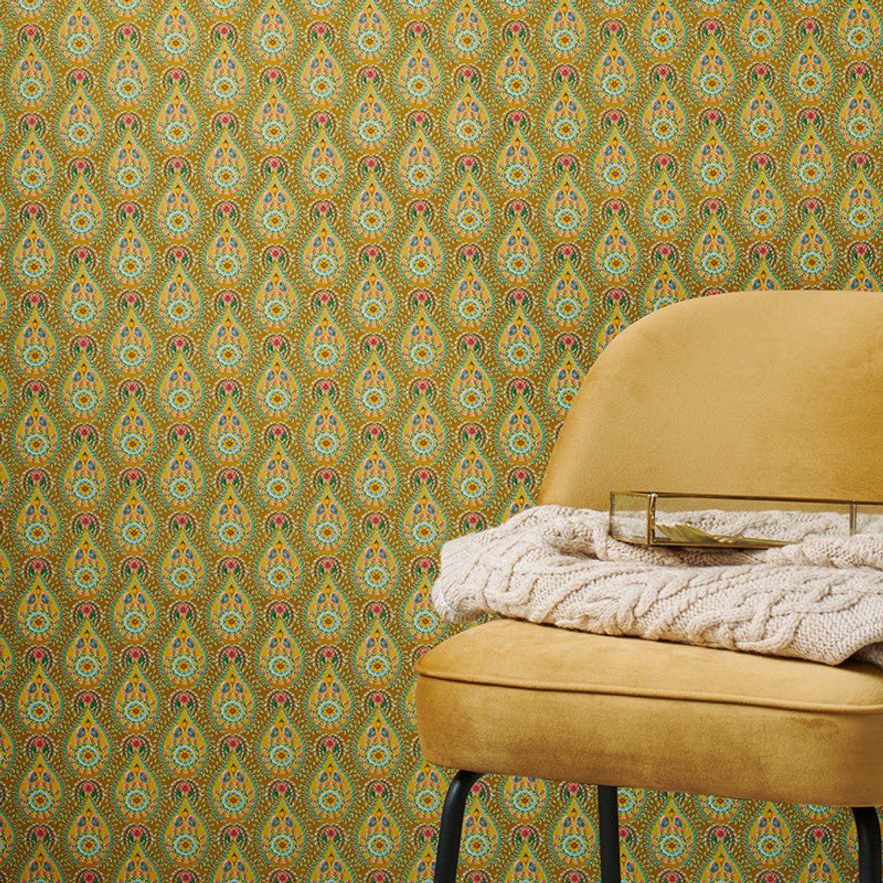 Pip Studio 5 Raindrops Wallpaper - Ochre - Eijffinger - 300151 - Premier Wallcovering