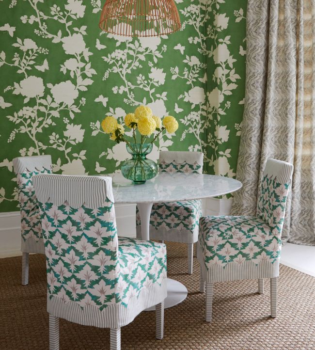 Pivoine Grasscloth Wallpaper - Green - Madeaux - W2200 - 03 - Premier Wallcovering