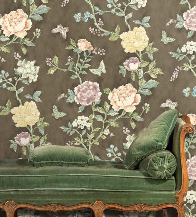 Pivoine Wallpaper - Cocoa - Madeaux - W2100 - 02 - Premier Wallcovering