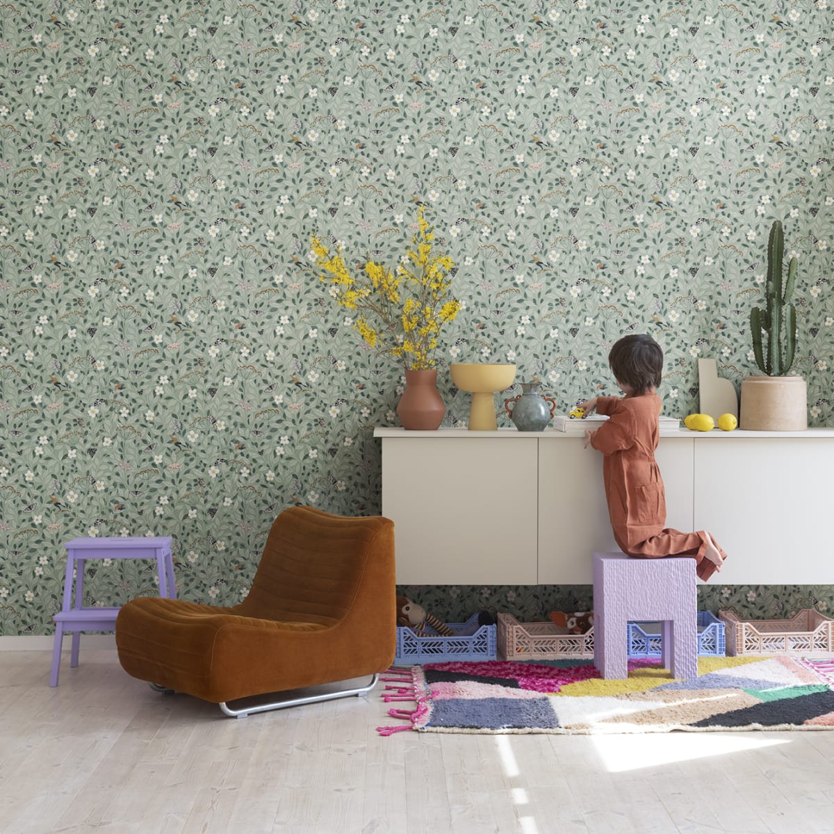 Pixie Shore Wallpaper - Mint - Rebel Walls - R18111 - Premier Wallcovering