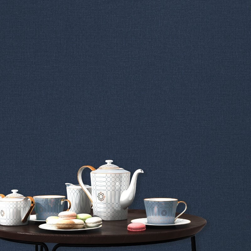 Plain Texture Wallpaper - Navy Blue - Elle Decoration - 10444 - 08 - Premier Wallcovering