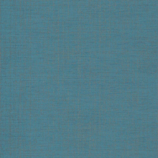 Plain Tissage Wallpaper - Bleu Petrole - Casadeco - 85846456 - Premier Wallcovering