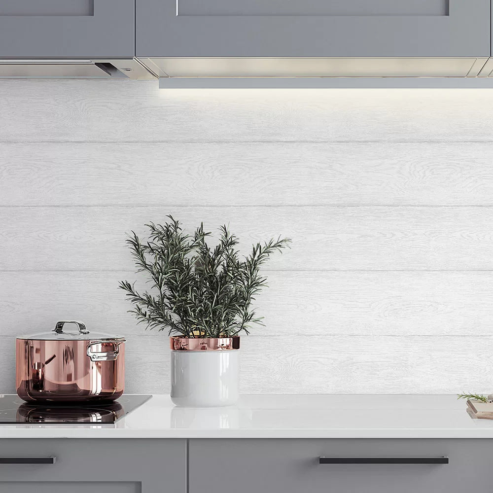 Plank Wallpaper - White - NextWall - NW40700 - Premier Wallcovering