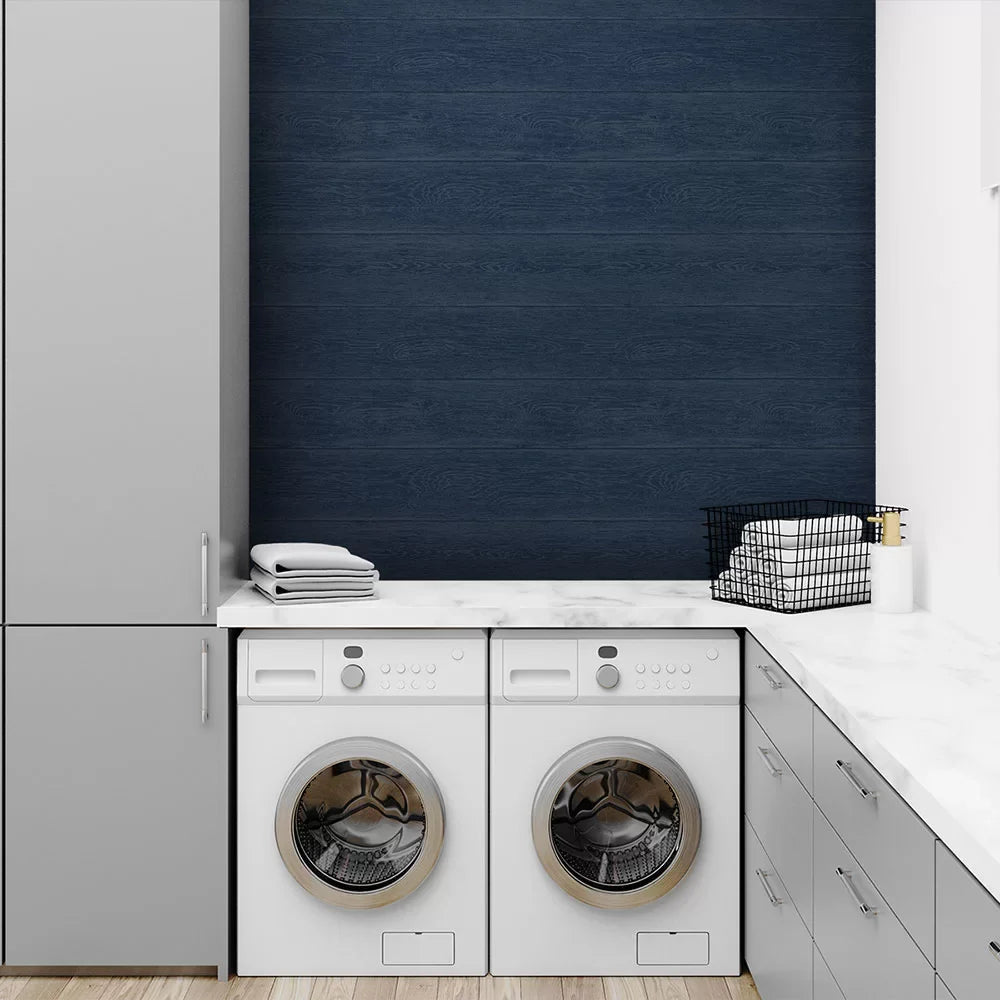 Plank Wallpaper - Blue - NextWall - NW40702 - Premier Wallcovering
