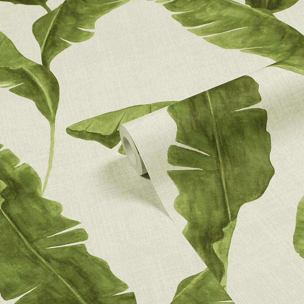Plantain Wallpaper - Green - Furn - PLANTAI/WP1/GRE - Premier Wallcovering