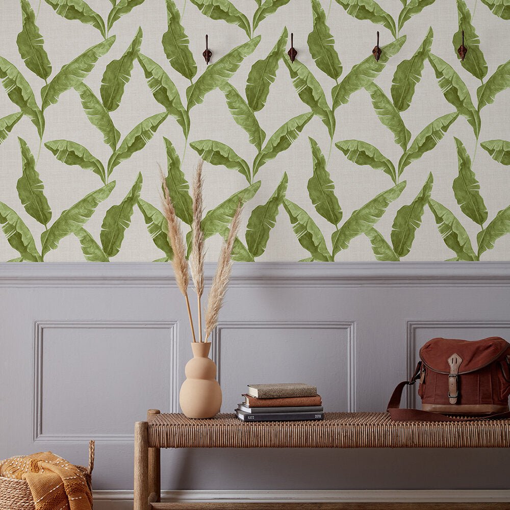 Plantain Wallpaper - Green - Furn - PLANTAI/WP1/GRE - Premier Wallcovering