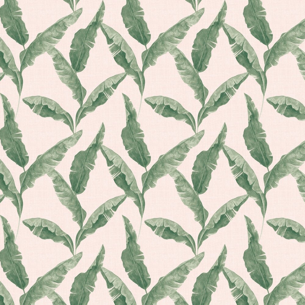 Plantain Wallpaper - Teal/Blush - Furn - PLANTAI/WP1/TBL - Premier Wallcovering