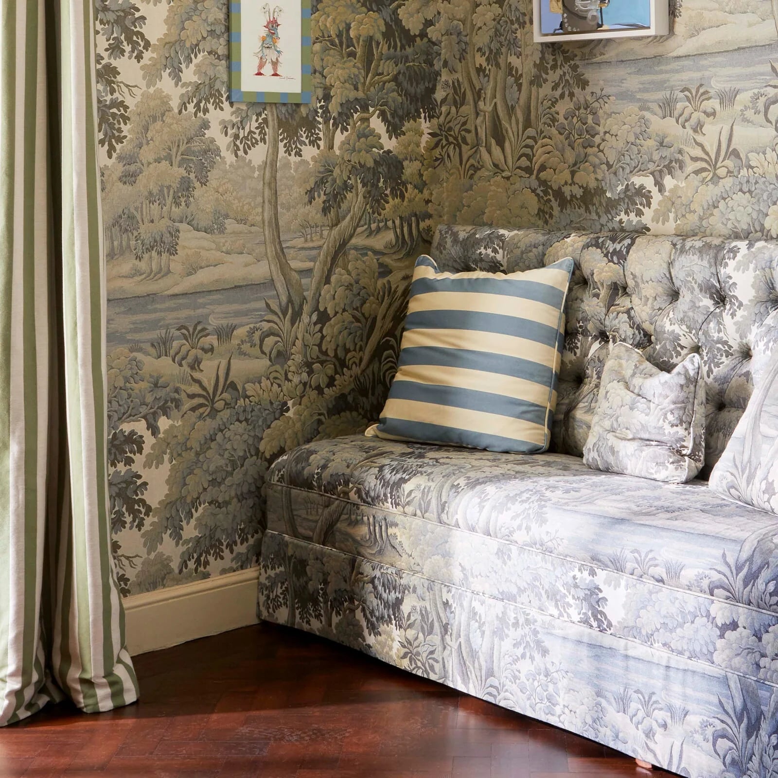 Plantasia Cotton Linen Fabric - Sage - House of Hackney - 1-FA-PLA-CL-SAG-XXX-XXX - Premier Wallcovering