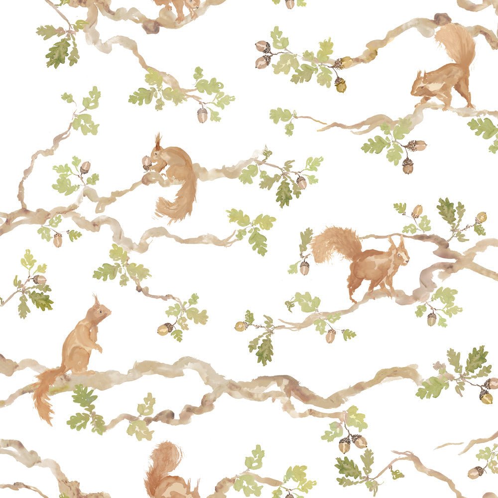 Playful Squirrel Wallpaper - Cream - Voyage Maison - PLAYFUL/WPO/CRE - Premier Wallcovering