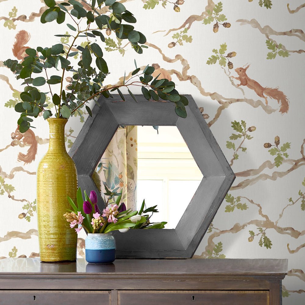 Playful Squirrel Wallpaper - Cream - Voyage Maison - PLAYFUL/WPO/CRE - Premier Wallcovering
