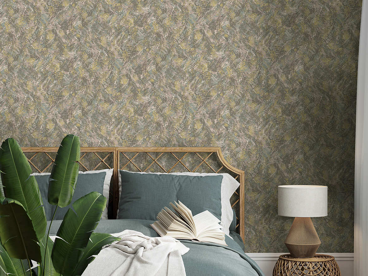Pluma Wallpaper - Blush / Khaki - Holden Décor - 36340 - Premier Wallcovering