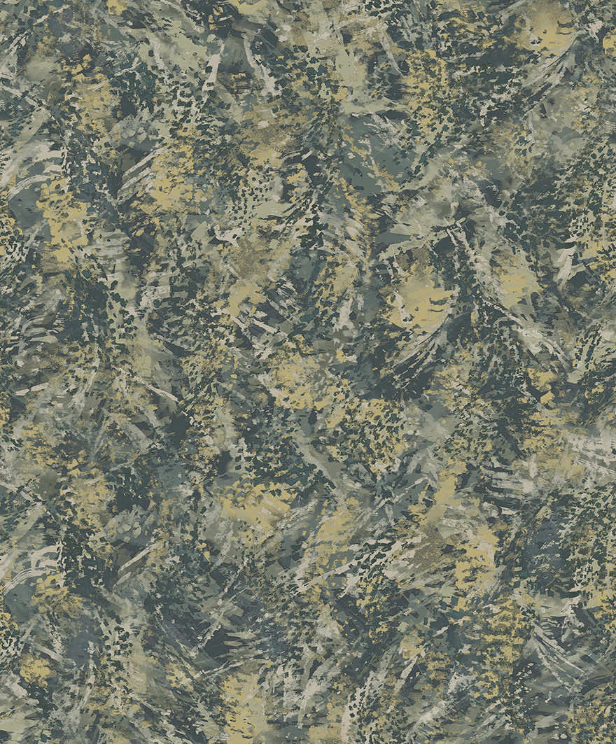 Pluma Wallpaper - Teal / Gold - Holden Décor - 36341 - Premier Wallcovering