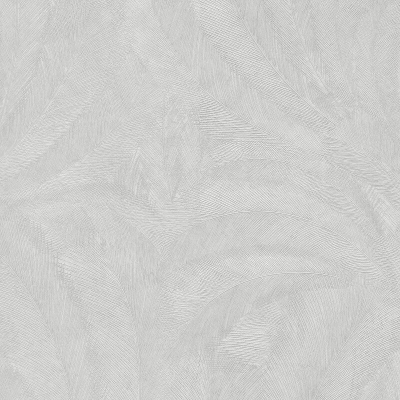 Plume Leaf Metallic Wallpaper - White/Grey - Erismann - 10476 - 31 - Premier Wallcovering