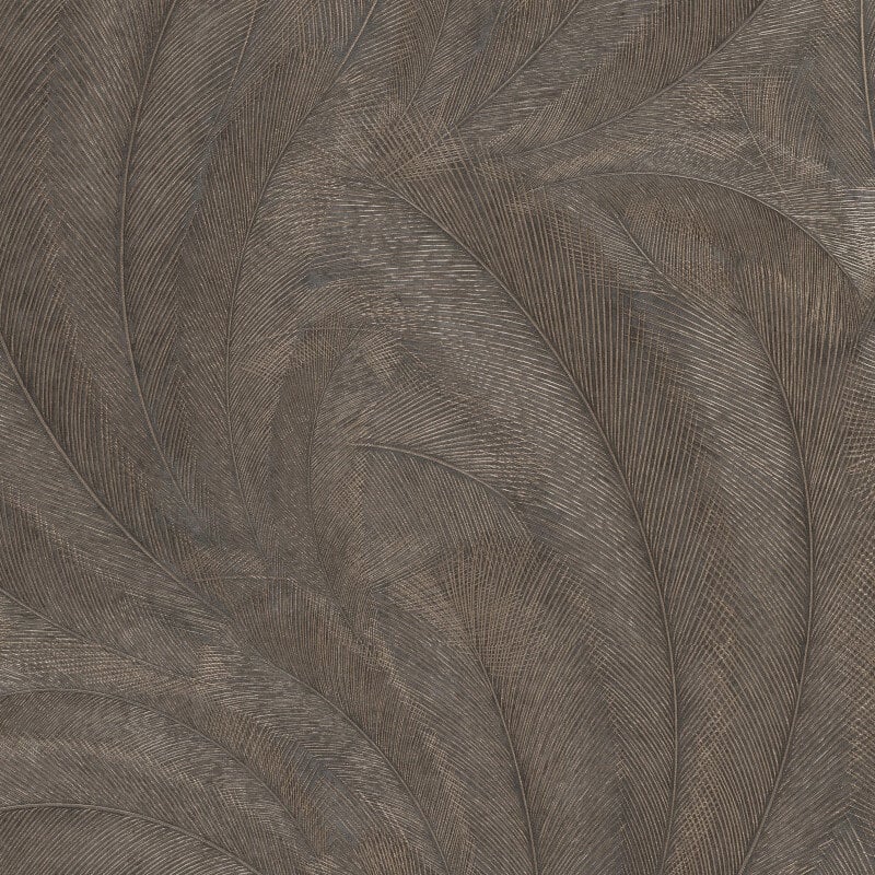 Plume Leaf Metallic Wallpaper - Brown/Bronze - Erismann - 10476 - 47 - Premier Wallcovering