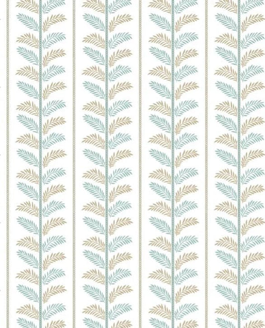 Plumier Wallpaper - Aqua/ Beige - Nina Campbell - NCW4496 - 01 - Premier Wallcovering