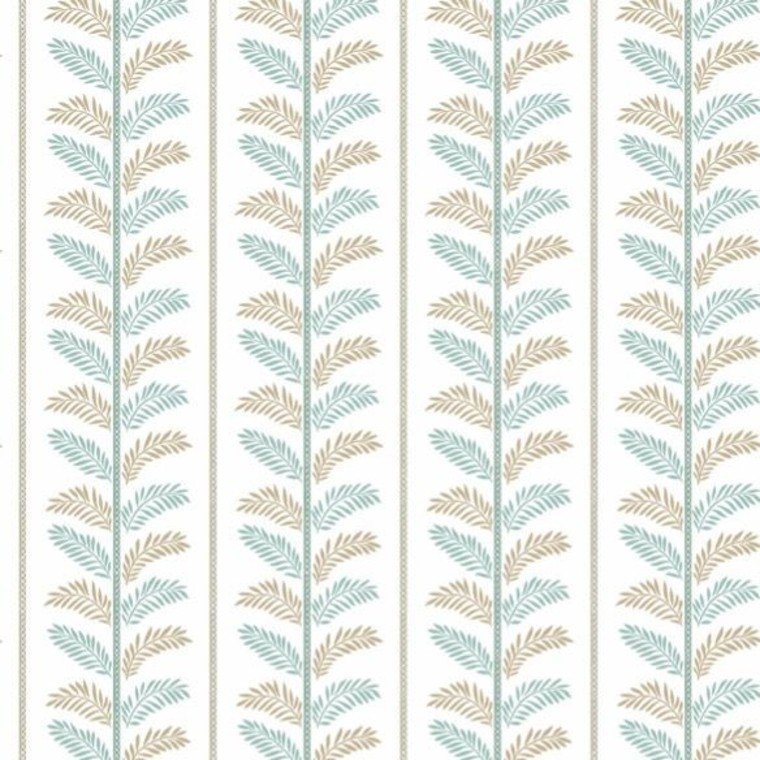 Plumier Wallpaper - Aqua/ Beige - Nina Campbell - NCW4496-01 - Premier Wallcovering