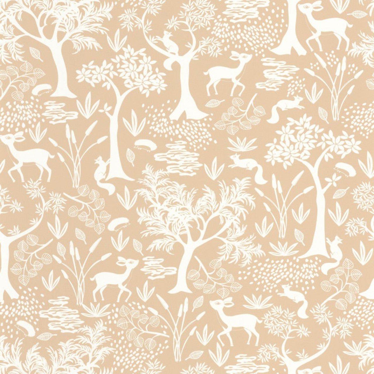 Poetic Forest Once Upon A Time Wallpaper - Beige Camel - Casadeco - 88262597 - Premier Wallcovering