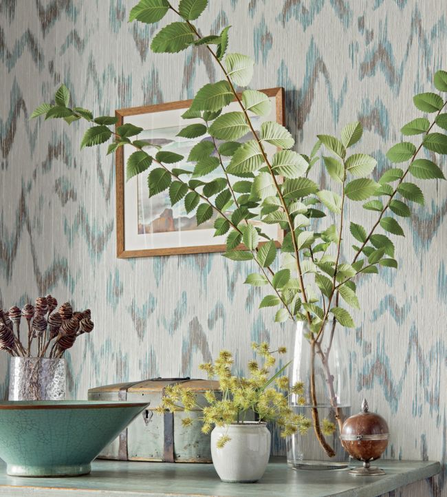 Point Lobos Wallpaper - Brown & Teal - Thibaut - T27014 - Premier Wallcovering