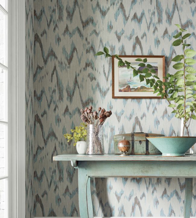 Point Lobos Wallpaper - Brown & Teal - Thibaut - T27014 - Premier Wallcovering
