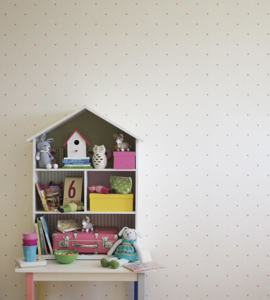 Polka Wallpaper - Pink/Cream - DLIT214049 - Sanderson - Premier Wallcovering