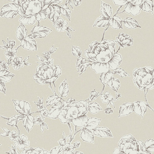 Pollington Roses Wallpaper - Natural - Laura Ashley - 127387 - Premier Wallcovering