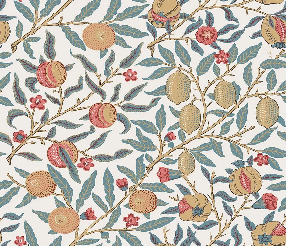 Pomegranate Wallpaper - Teal / Lemon - NextWall - NW48004 - Premier Wallcovering