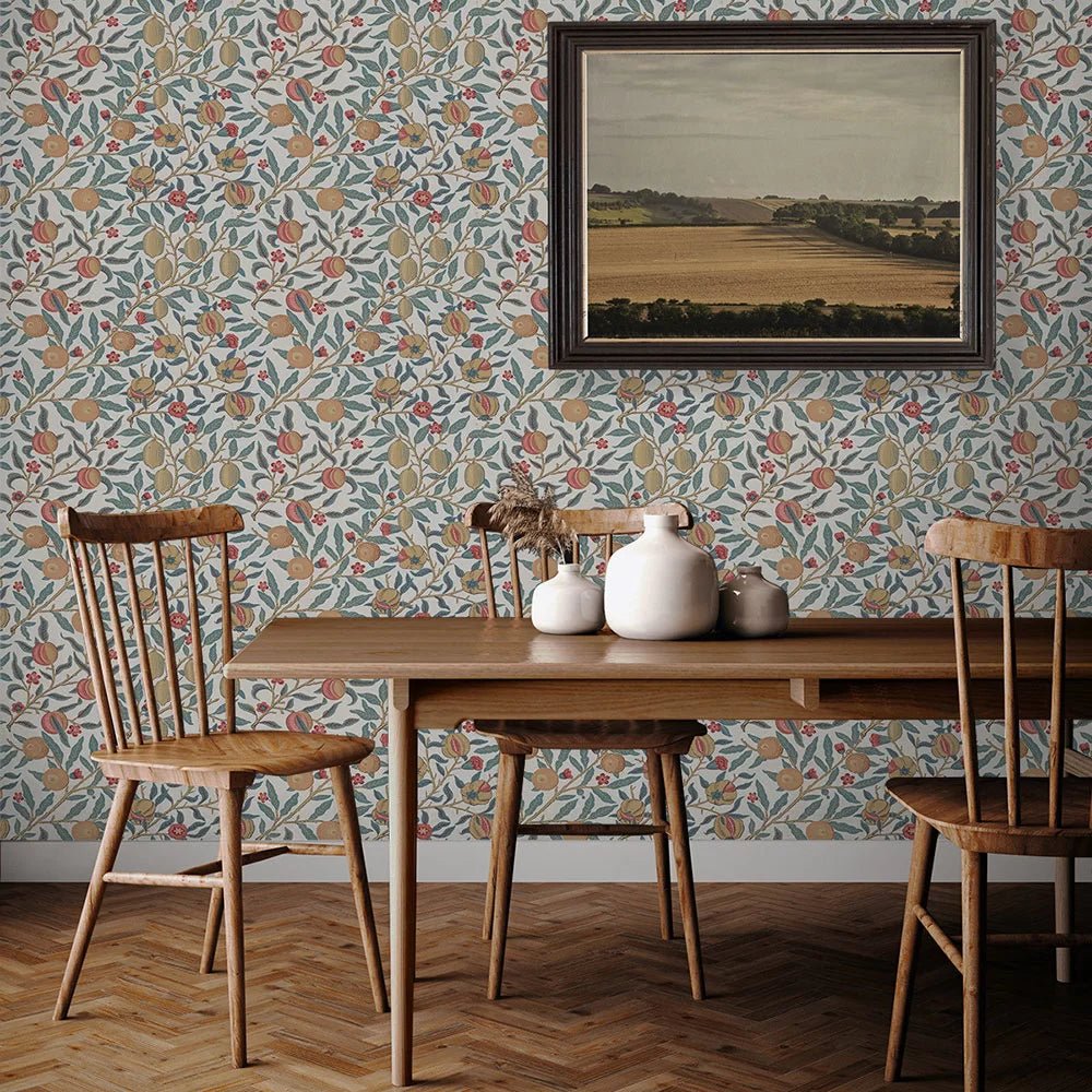 Pomegranate Wallpaper - Teal / Lemon - NextWall - NW48004 - Premier Wallcovering