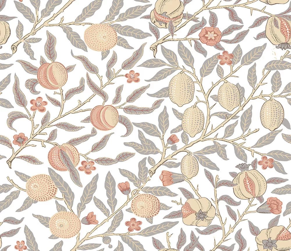 Pomegranate Wallpaper - White - NextWall - NW48003 - Premier Wallcovering