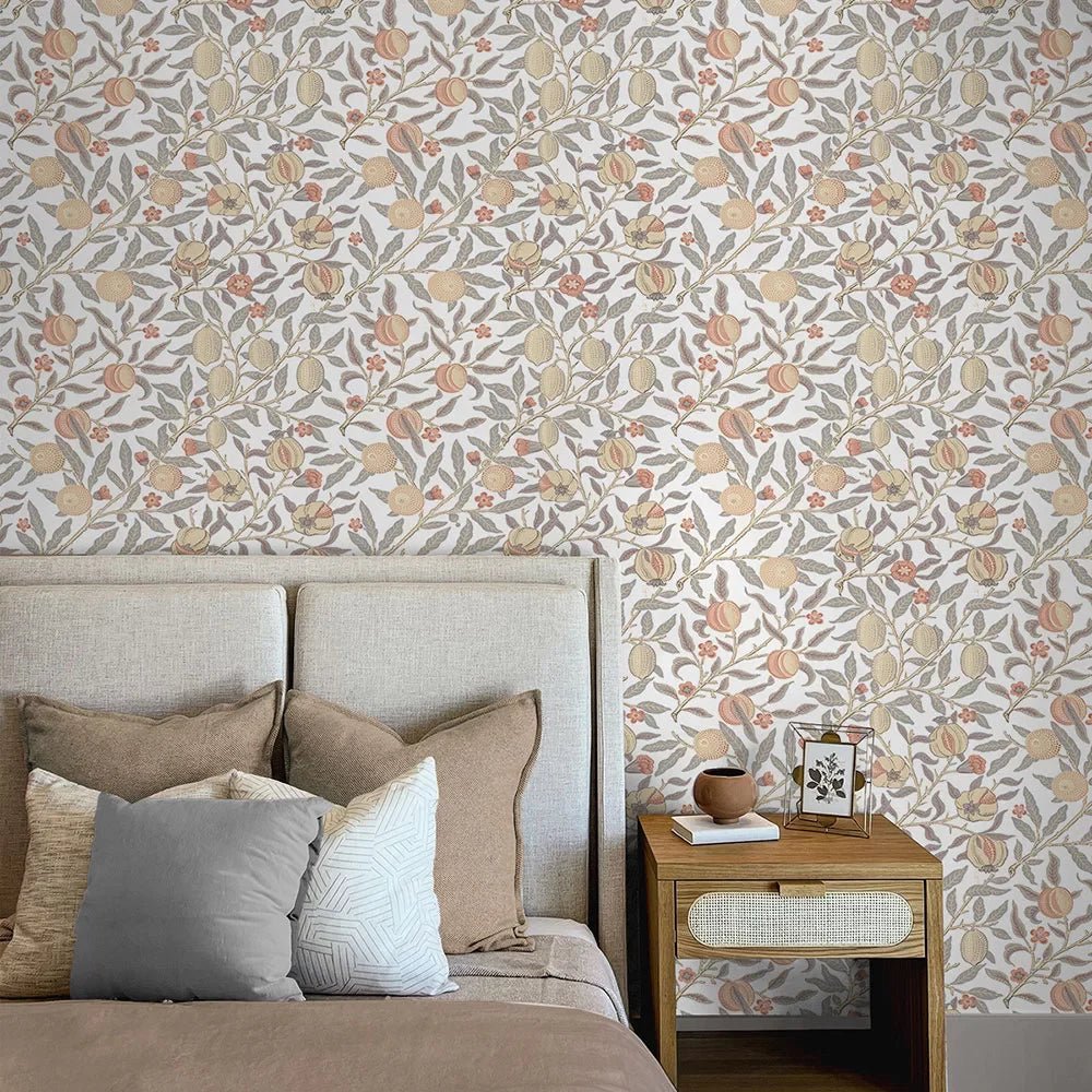 Pomegranate Wallpaper - White - NextWall - NW48003 - Premier Wallcovering