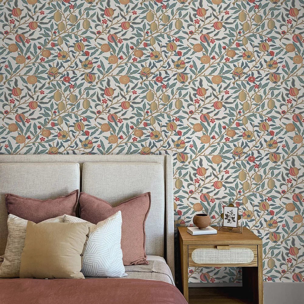 Pomegranate Wallpaper - Teal / Lemon - NextWall - NW48004 - Premier Wallcovering